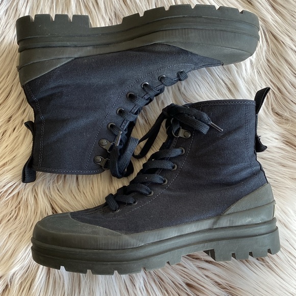 Everlane The Canvas Utility Boot Black Womens Size 8 - Picture 7 of 13
